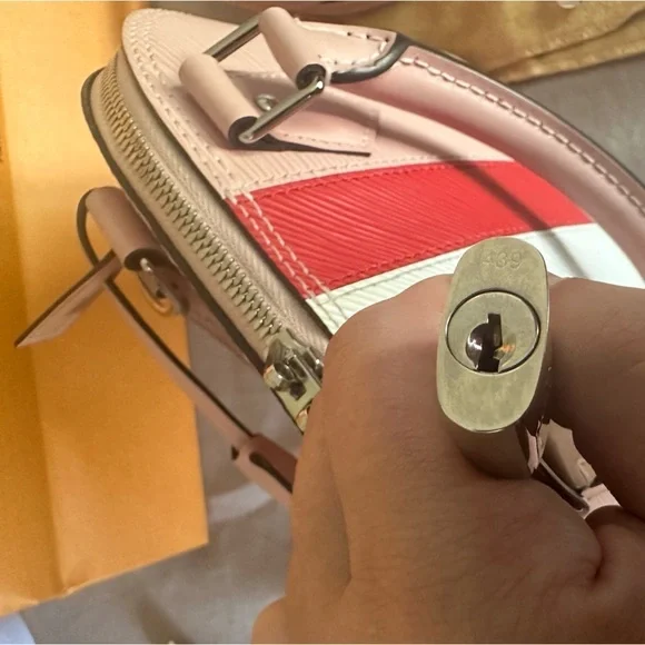 Authentic Louis Vuitton Alma BB Rose Ballerinas w/ red and white.Limited Edition - Picture 9 of 14